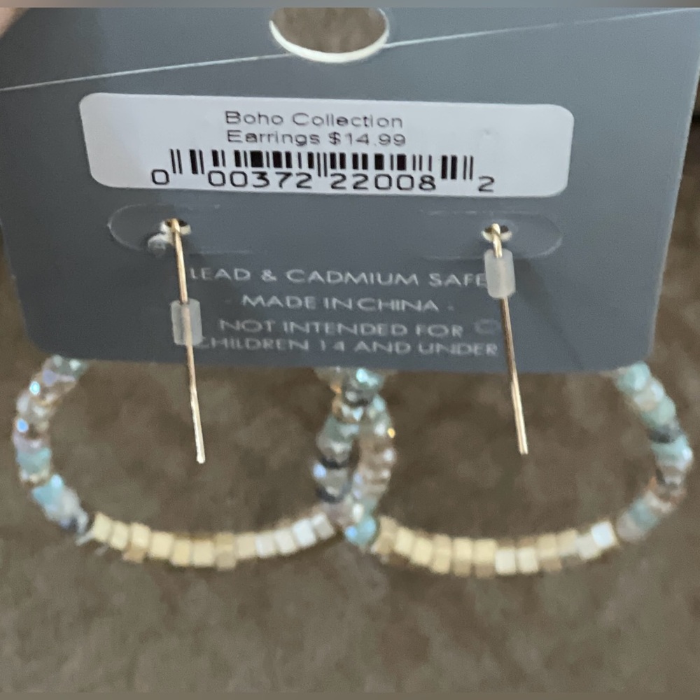 Gold Hoop Earrings (with pretty beads)— AD Project - Picture 6 of 7